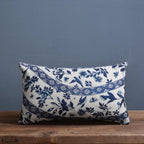 Elegant Cushion Cover with Heritage Porcelain Art Design Porcelain E