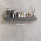 Modern Slim Wall Shelf with Adhesive Mount and Towel Bar 50 cm