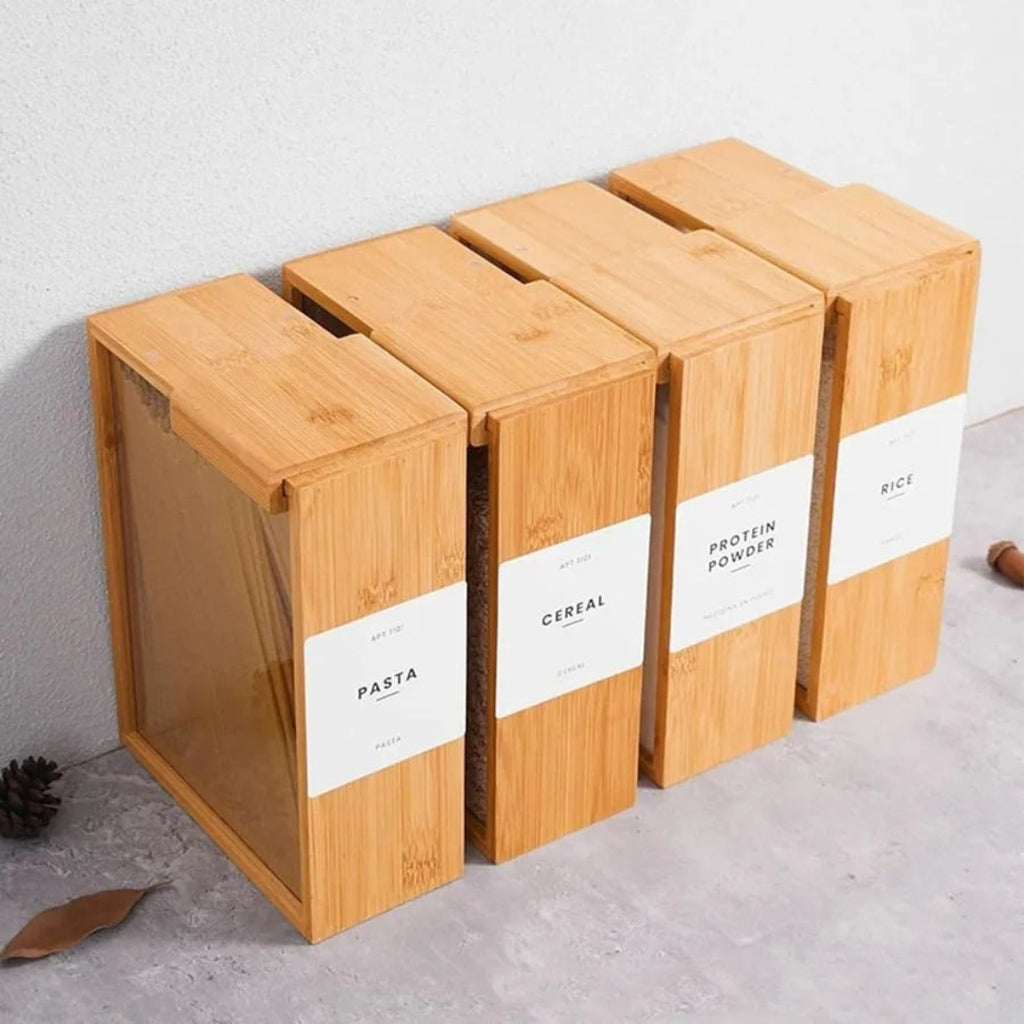Minimal 2L Bamboo Cereal Dispenser | Space Saving Design