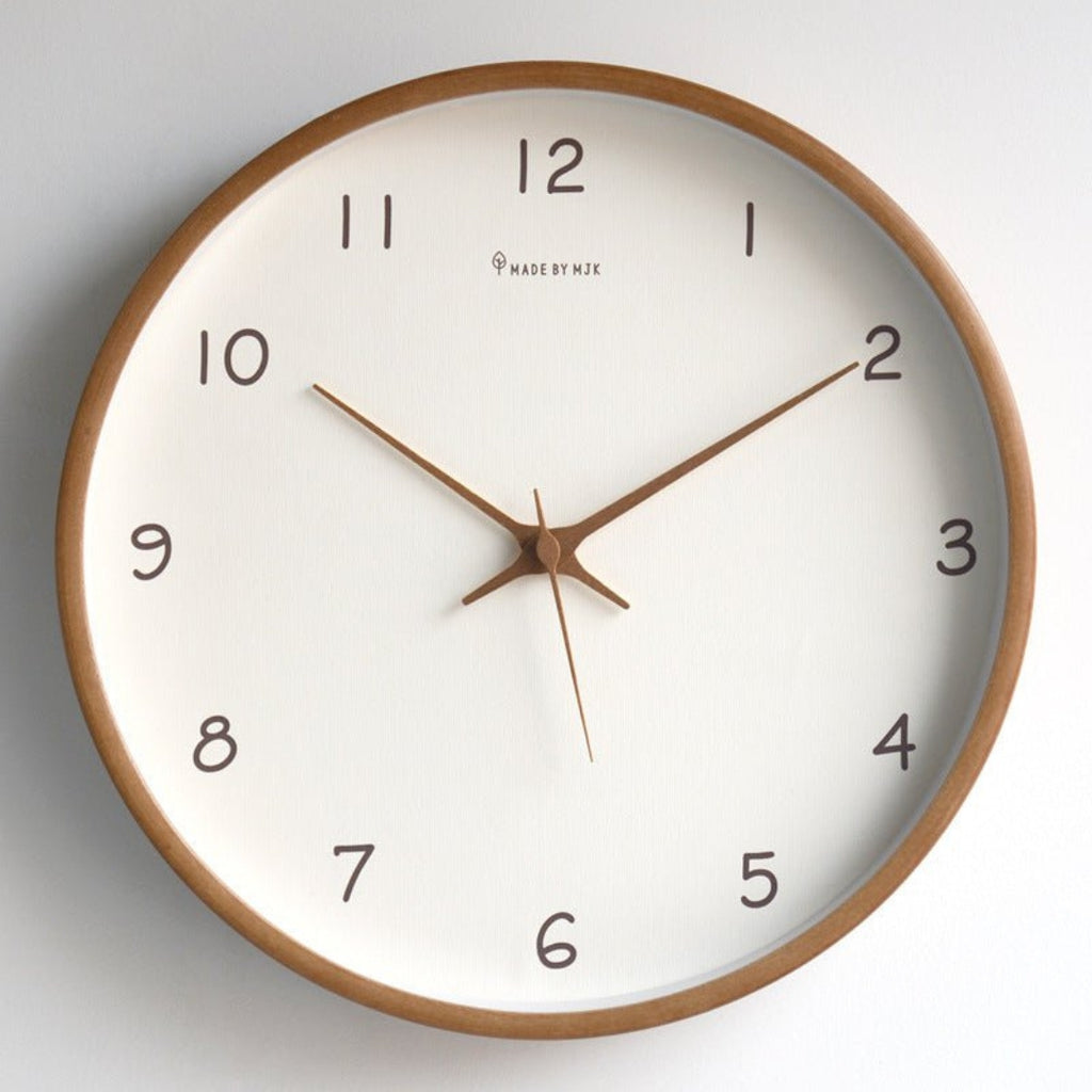 Minimal Wooden Wall Clock | Silent Wall Decor for Home Brown
