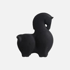 Sculptural Ceramic Animal Figure | Modern Interior Accent Black Down