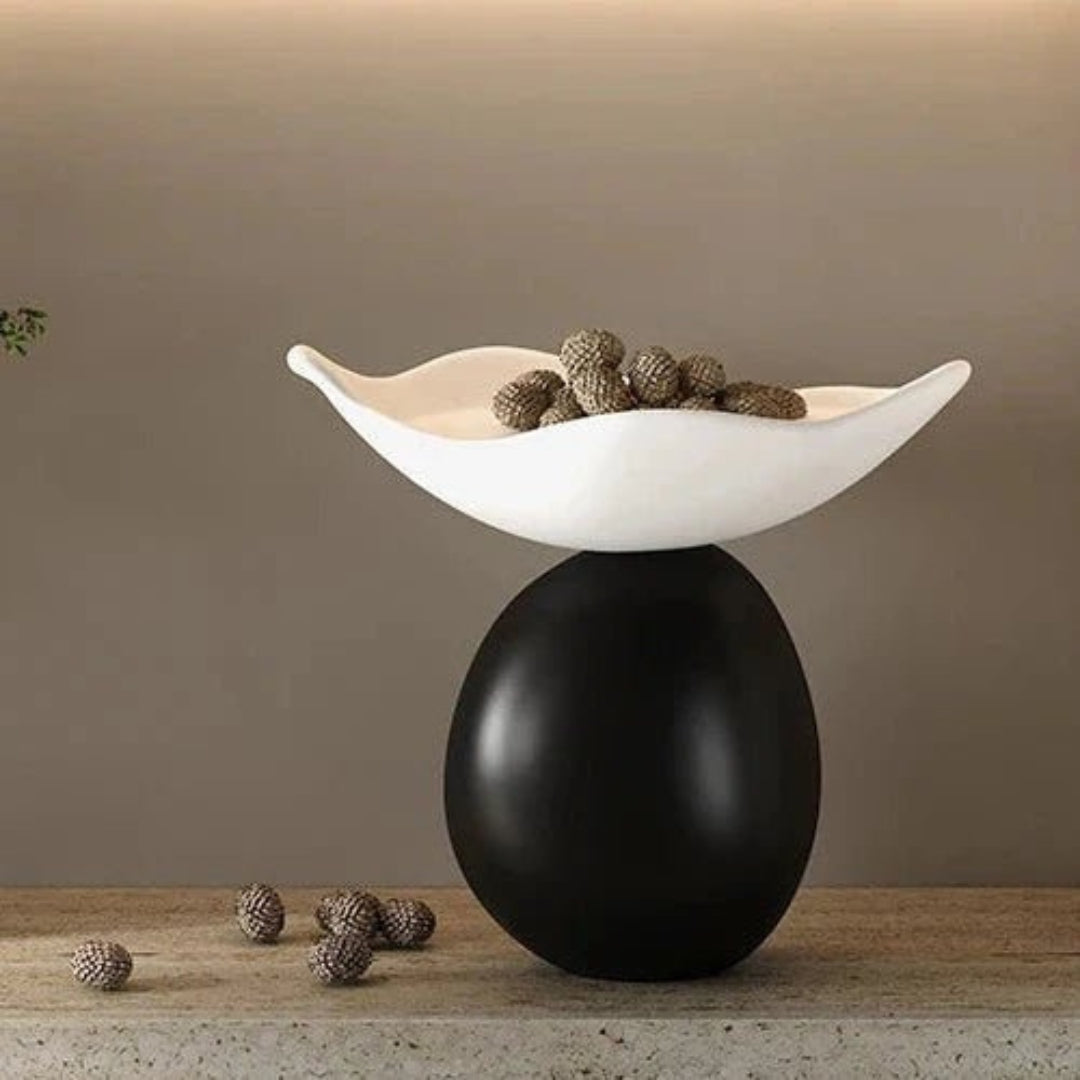 Artistic Asymmetrical Resin Sculptural Bowl for Kitchen