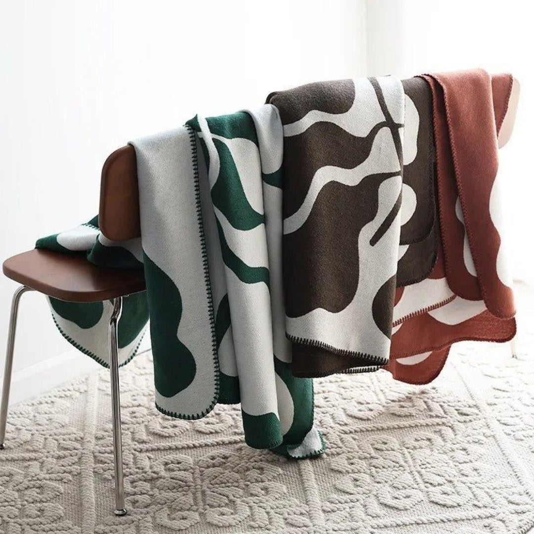 Modern Bohemian Living Blanket Featuring Abstract Design