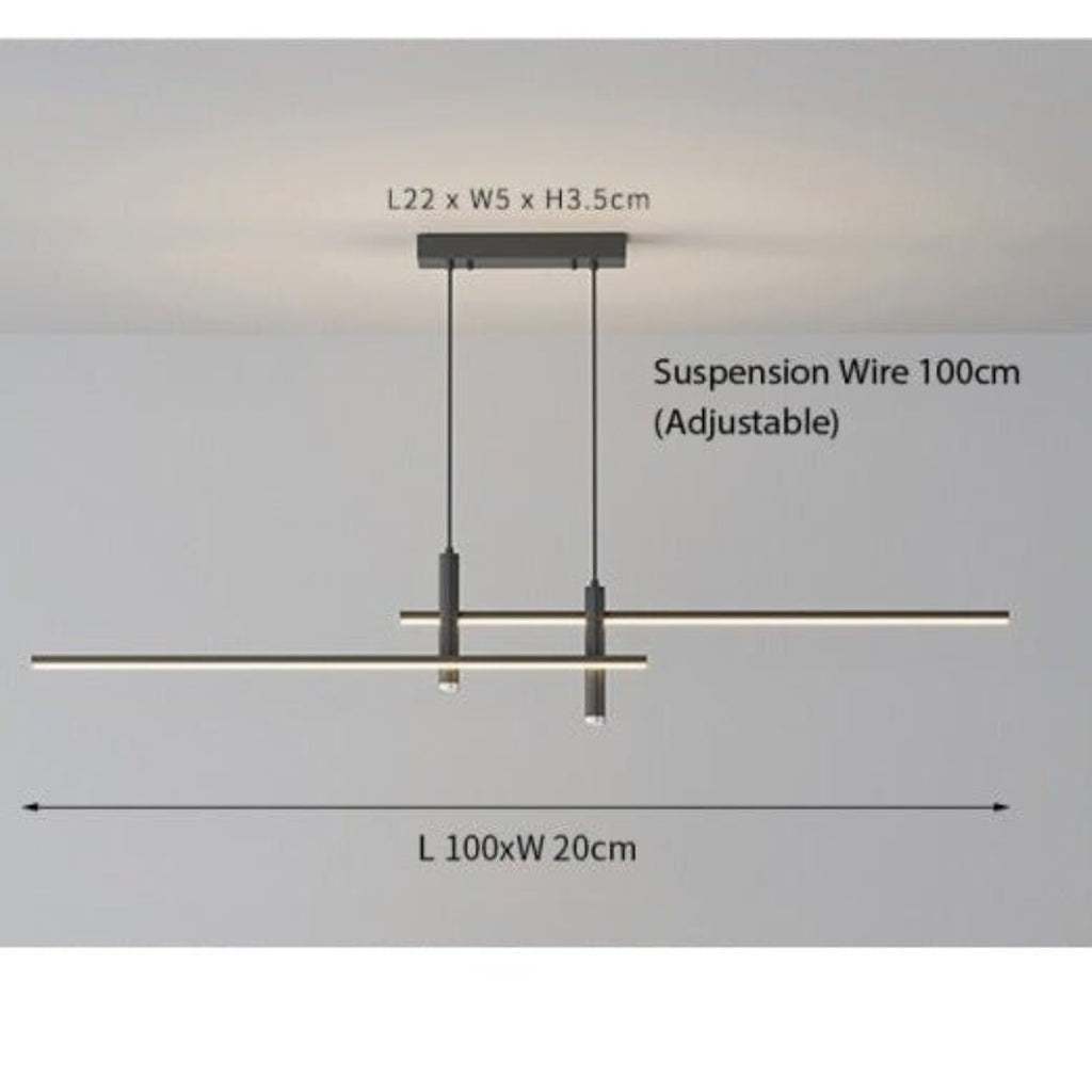 Sleek LED Linear Pendant Light | Adjustable Dimmable Mode