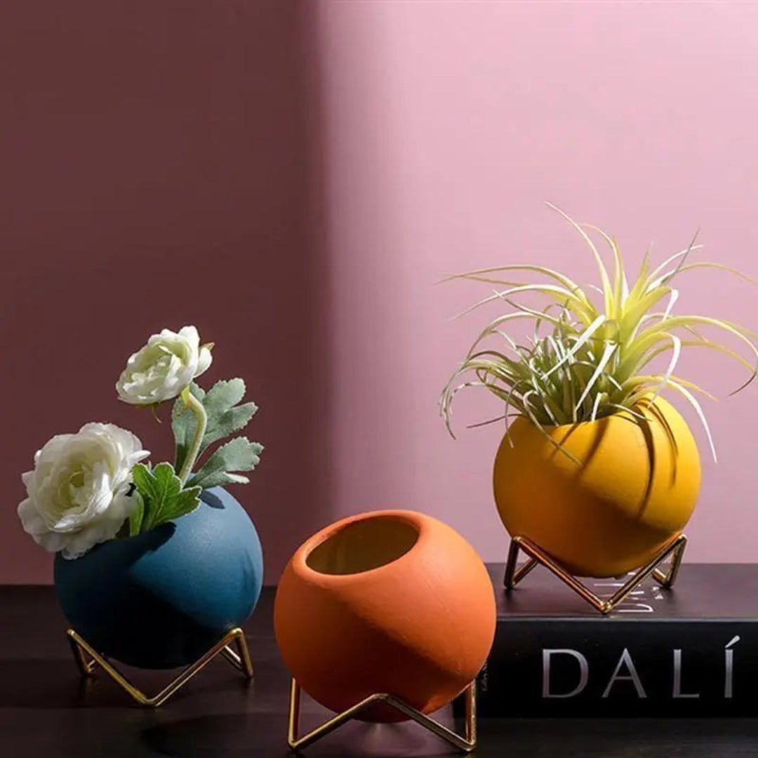 Modern Ceramic Plant Pot with Stand | Stylish Display Accent