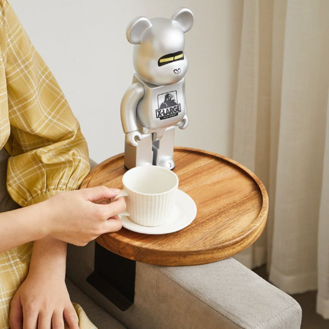 Premium Wooden Clip-On Armrest Table | Practical Lounge Tray