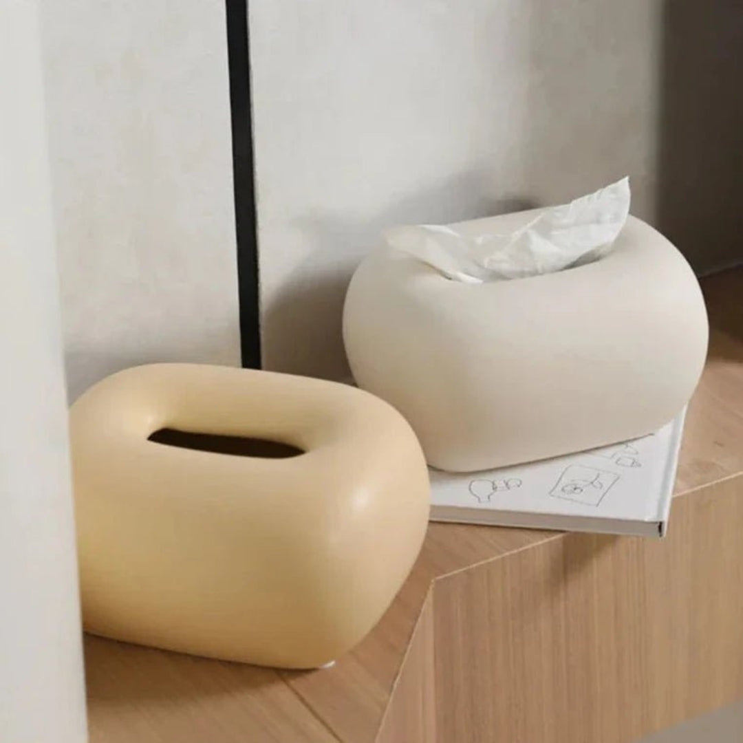 Clean-Lined Ceramic Tissue Box | Minimal Home Accent Decor