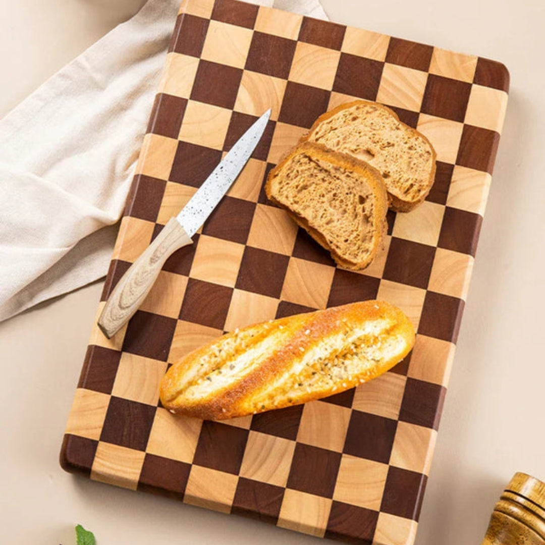 Premium Acacia Wood Cutting Board | Safe Non-Slip Prep Area
