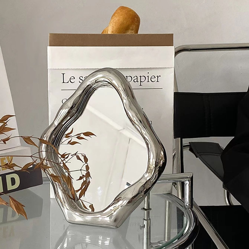 Minimalist Squiggly Mirror | Silver Nordic Design Decor