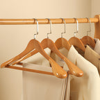 Premium Wooden Clothes Hangers for Stylish Wardrobes Homes Brown