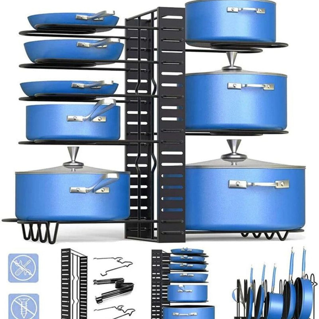 Heavy-Duty Pot and Pan Organizer | Space-Saving Kitchen Rack