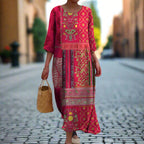 Women’s Ethnic Bohemian Maxi Dress – Flowy Boho Dress