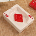Poker Heart Ceramic Ashtray | Modern Card Design Decor Red Diamond