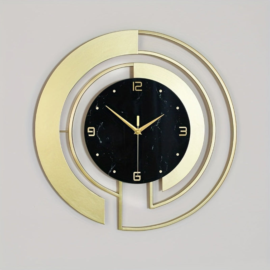 Premium 18 Inch Metal Wall Clock for Interior Styling Black 46 cm