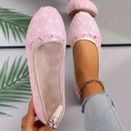 Women’s Floral Pattern Ballerina Flats Pink