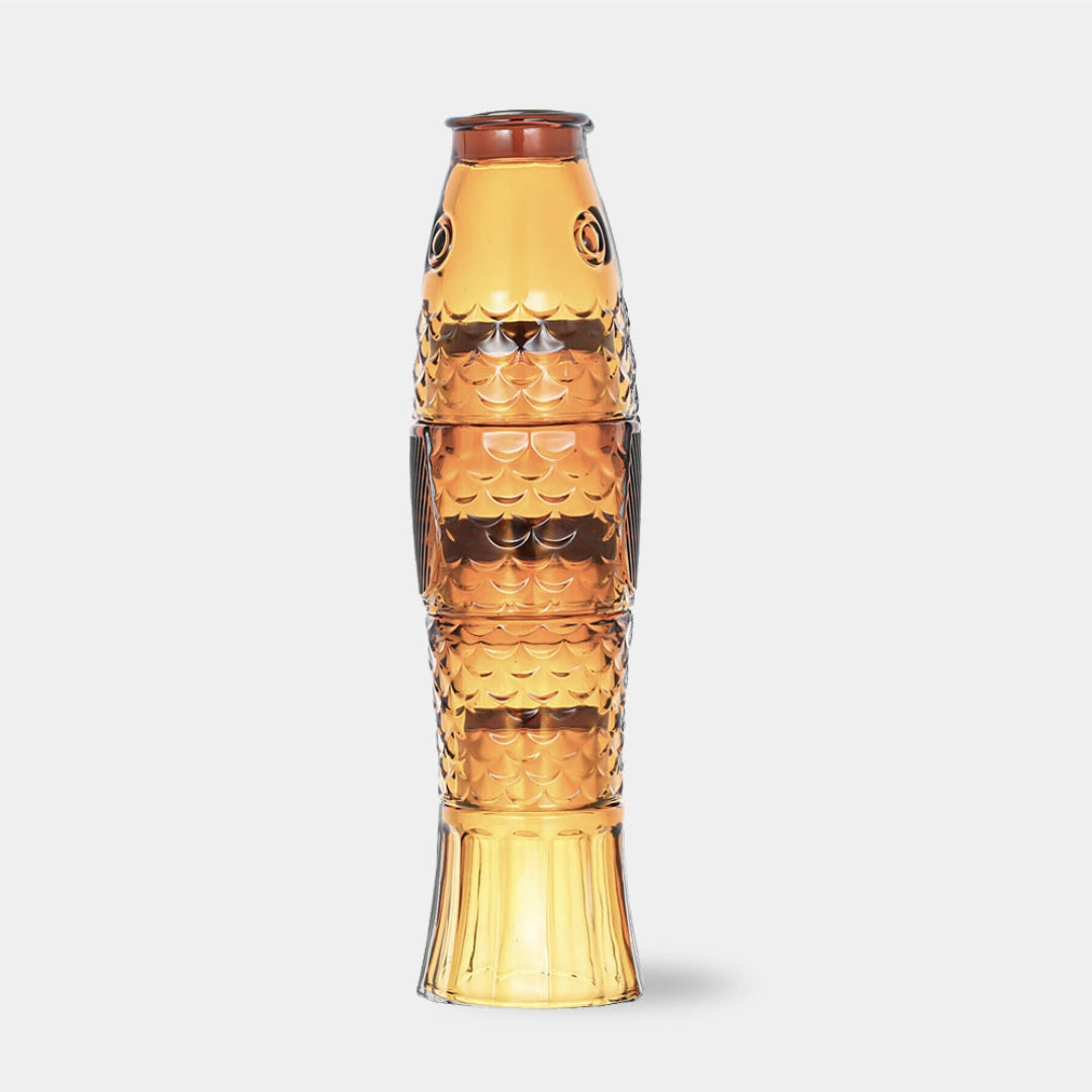 Playful Koi Fish Stackable Drinking Glasses Set of Four Orange 4 Piece Set