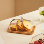 Wooden Glass Butter Dish | Modern Table Presentation Style