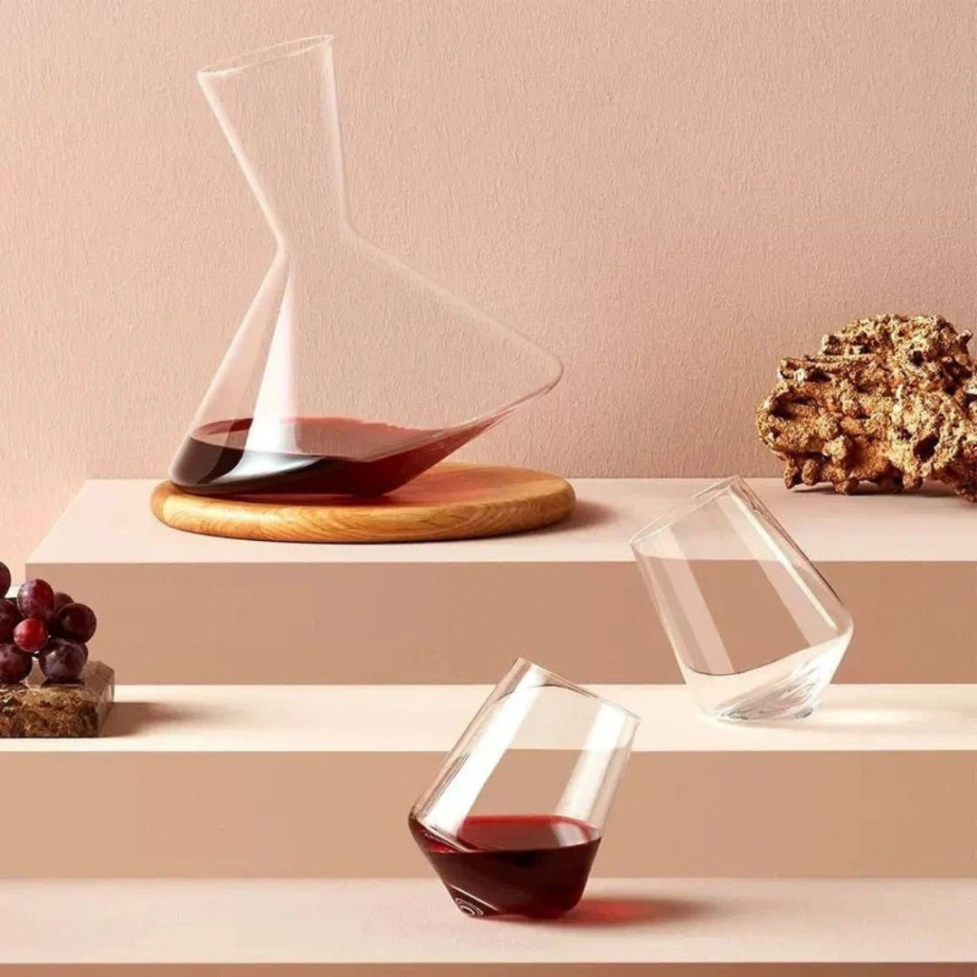 Contemporary Rotating Glass Carafe 350ml for Kitchen Tables