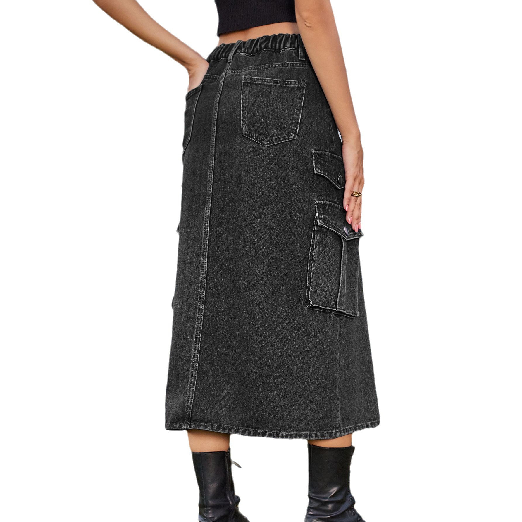 Women’s Elegant Denim Cargo Skirt