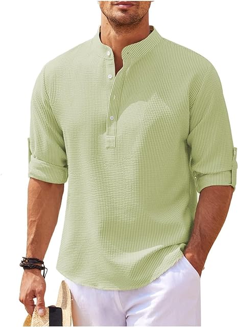 Men’s Lightweight Casual Shirt - Relaxed Fit Light Green