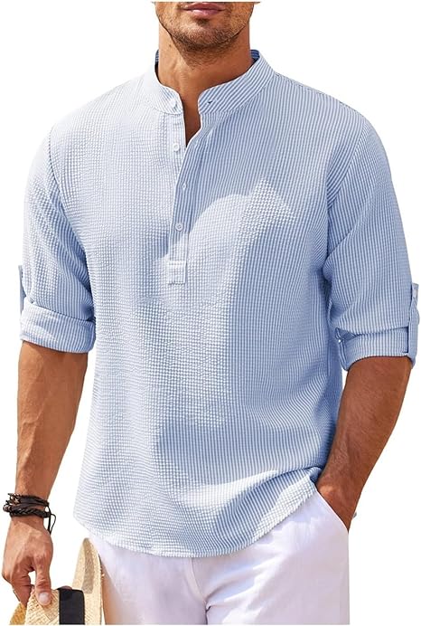 Men’s Lightweight Casual Shirt - Relaxed Fit Blue