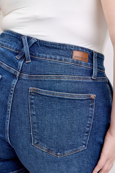 Women’s Plus Size Double Button Waist Denim Shorts