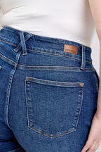 Women’s Plus Size Double Button Waist Denim Shorts