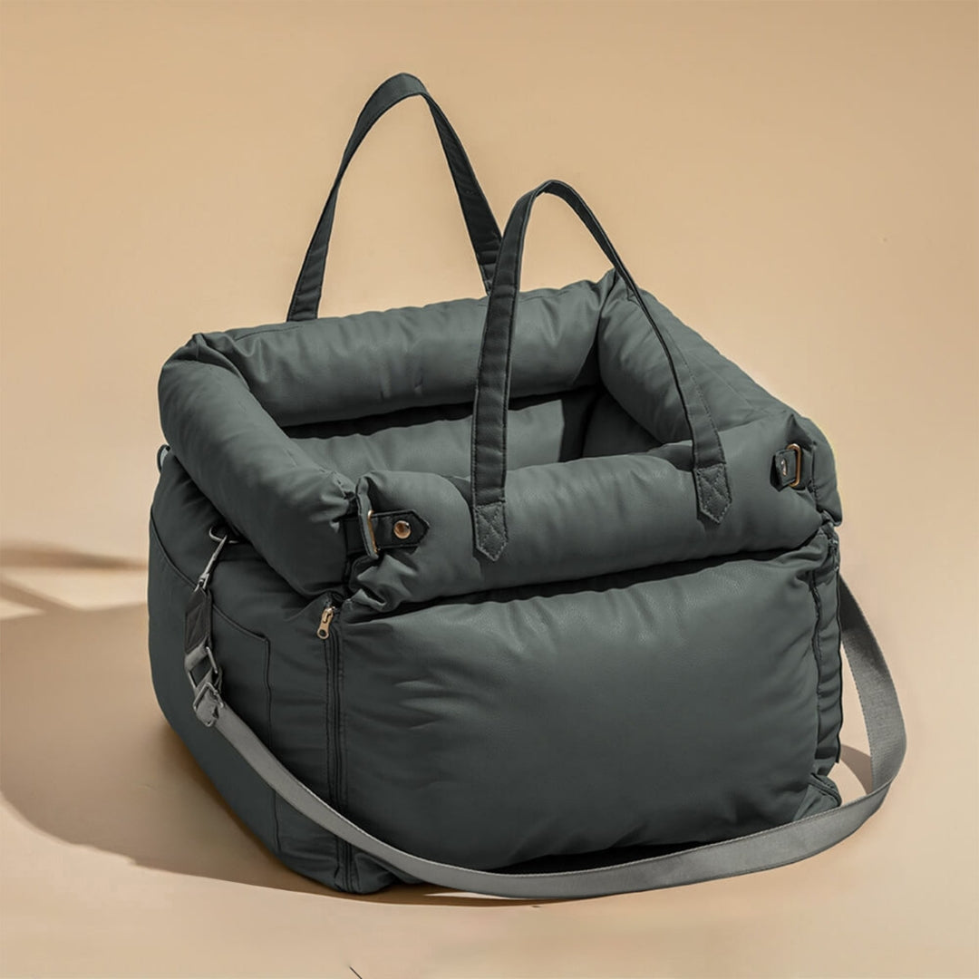 Premium Dog Booster Car Bed | Elevated Safe Ride Comfort Navy One-size