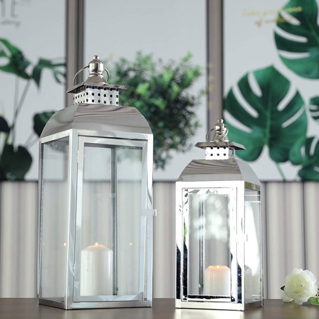 Timeless Stainless Steel Lantern Set | Stylish Room Accent