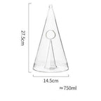 Modern Wine Decanter Carafe | Conical Glass Design Serve 750ml