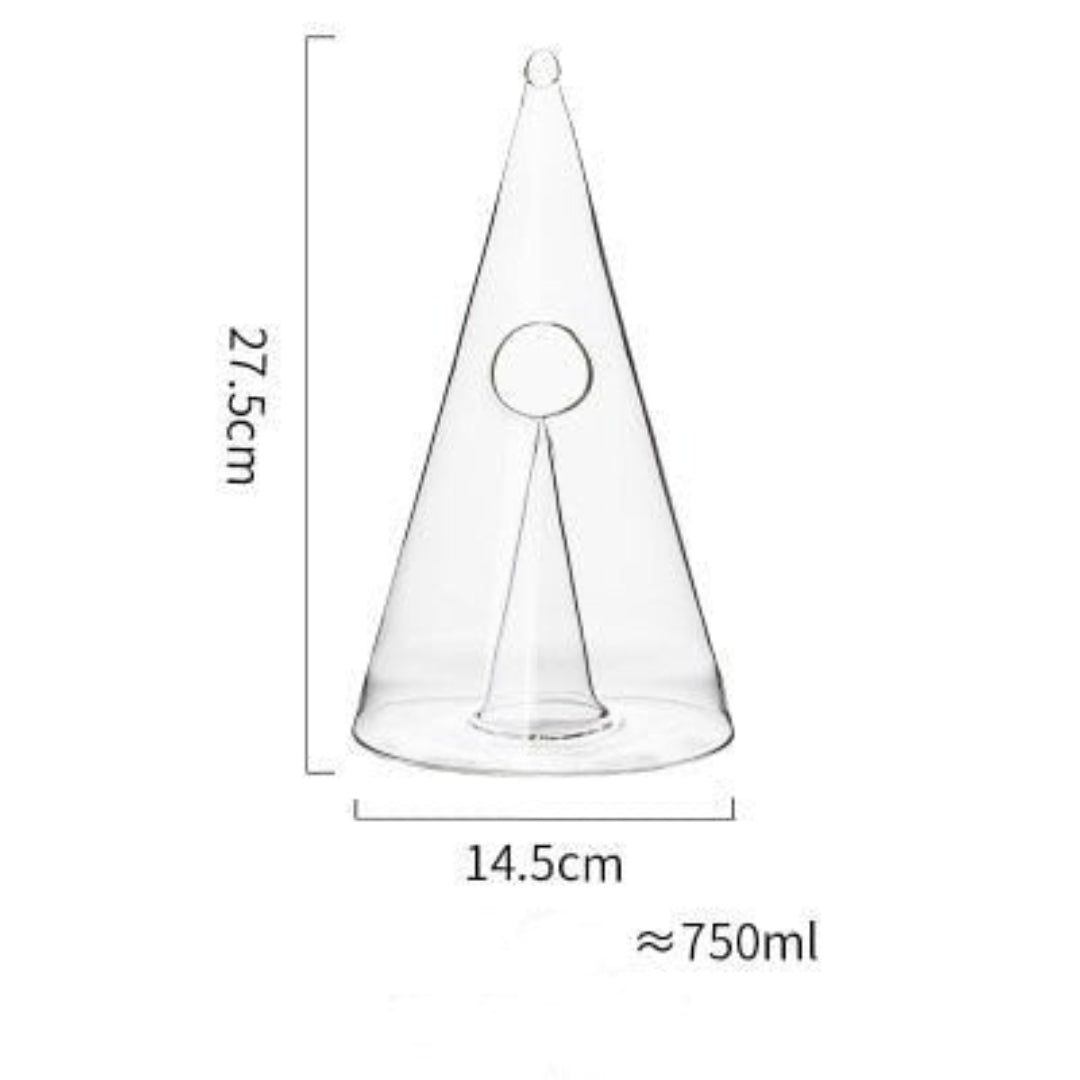 Modern Wine Decanter Carafe | Conical Glass Design Serve 750ml