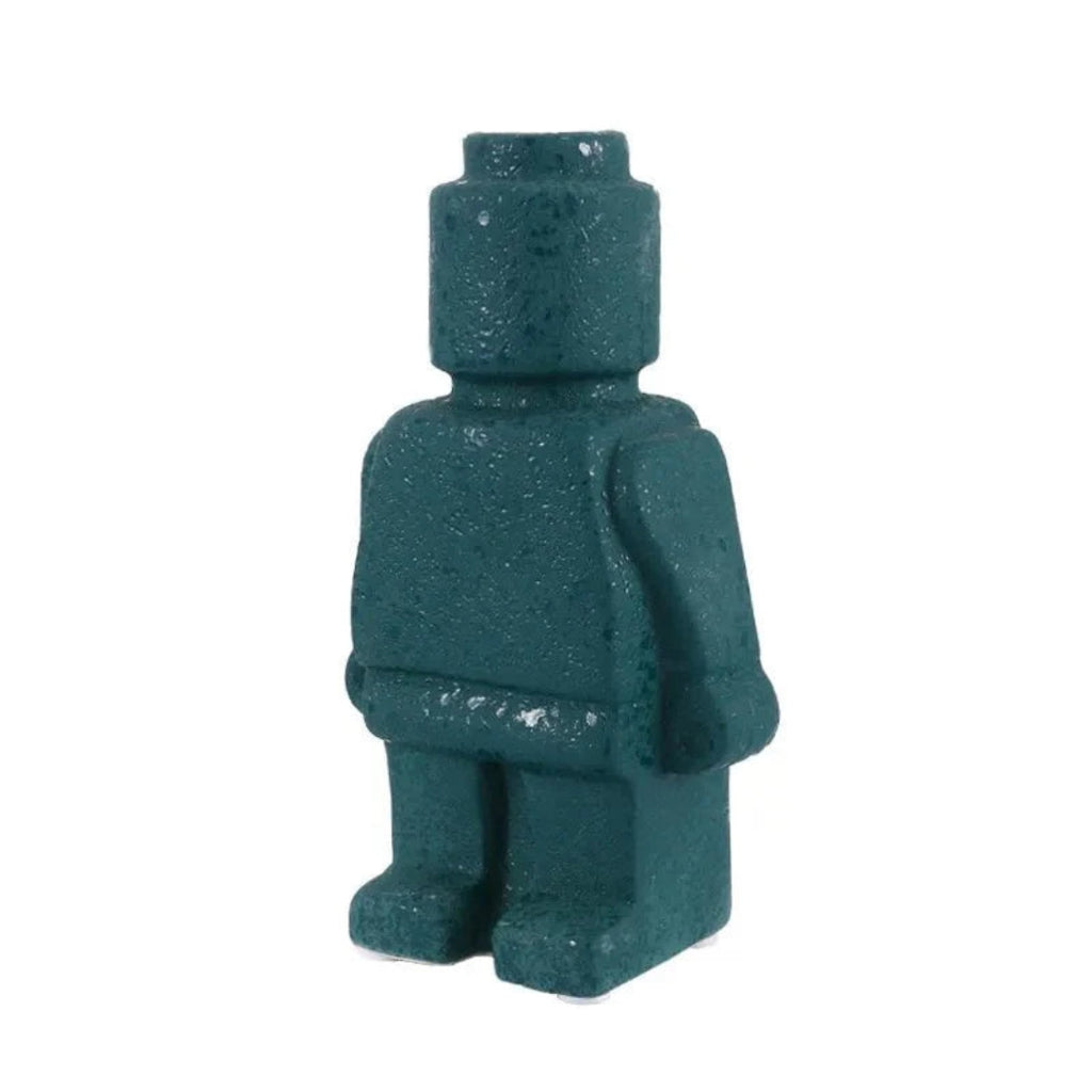 Playful Ceramic Robot Vase for Modern Home Decor Accent Green