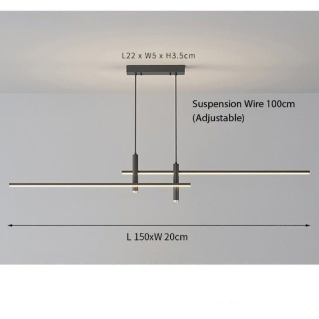 Sleek LED Linear Pendant Light | Adjustable Dimmable Mode