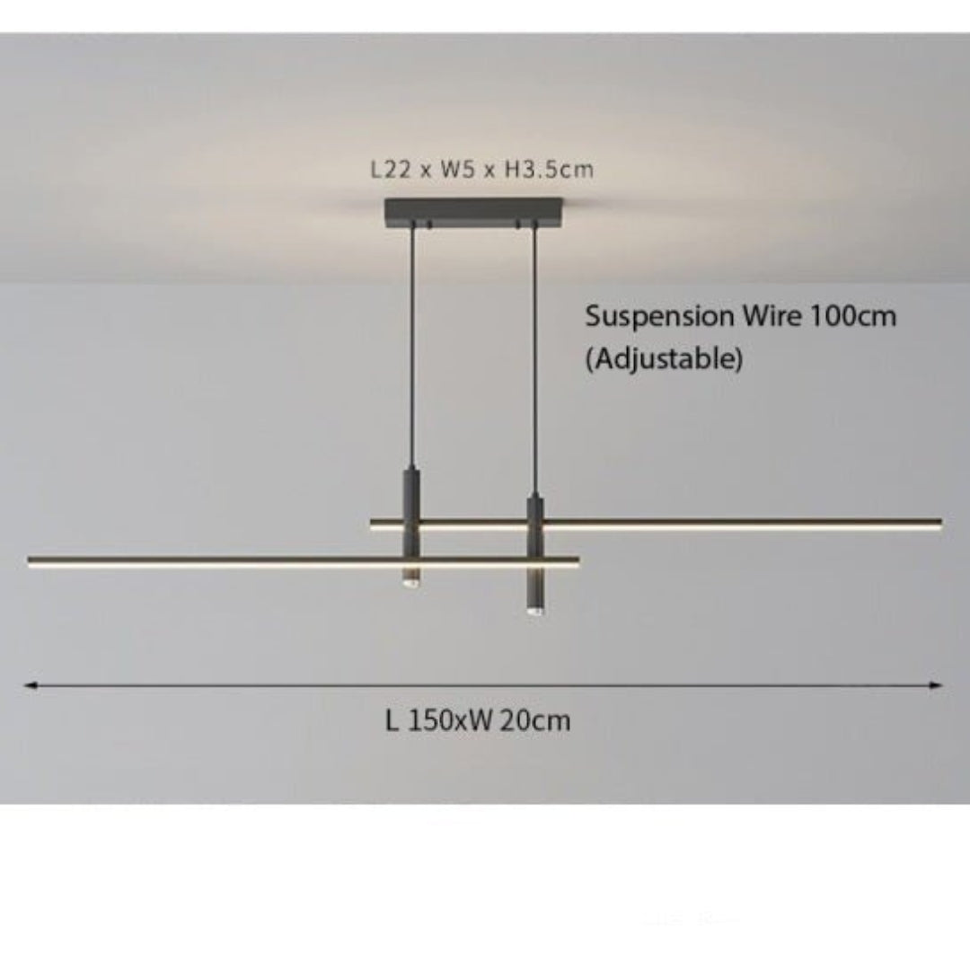 Sleek LED Linear Pendant Light | Adjustable Dimmable Mode