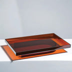 Minimal Orange Acrylic Serving Tray for Rectangular Round Use Rectangular