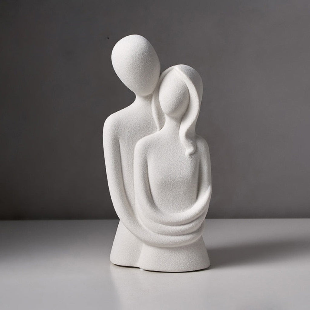 Artistic Eternal Love Couple Sculpture for Living Spaces White