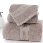 Premium Bath Towel Set for High Absorbency Daily Care Use Brown 3-piece towel set