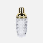 Elegant Glass and Gold Steel Cocktail Shaker for Home Bars Glass and steel