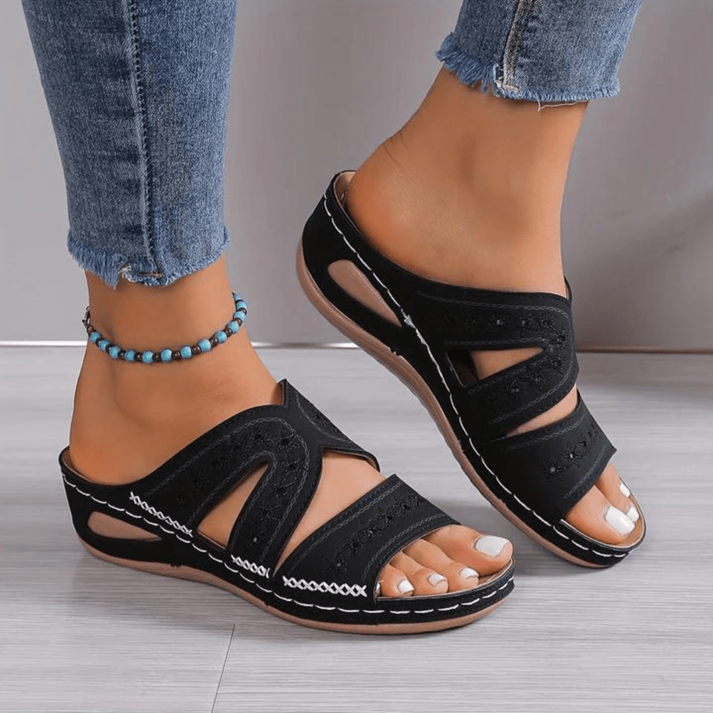 Women’s Orthopedic Everyday Sandals for Summer Comfort Black