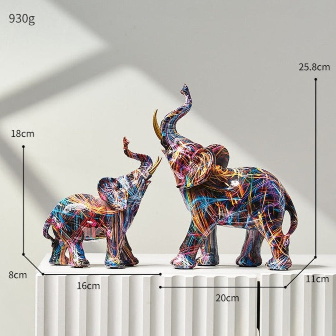 Artistic Elephant Sculpture with Nordic Inspired Home Decor Nordic Set (1 Large 1 Medium)