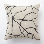 Hommfer – Beige and Black Geometric Tufted Cushion Cover Cushion cover C 45x45cm
