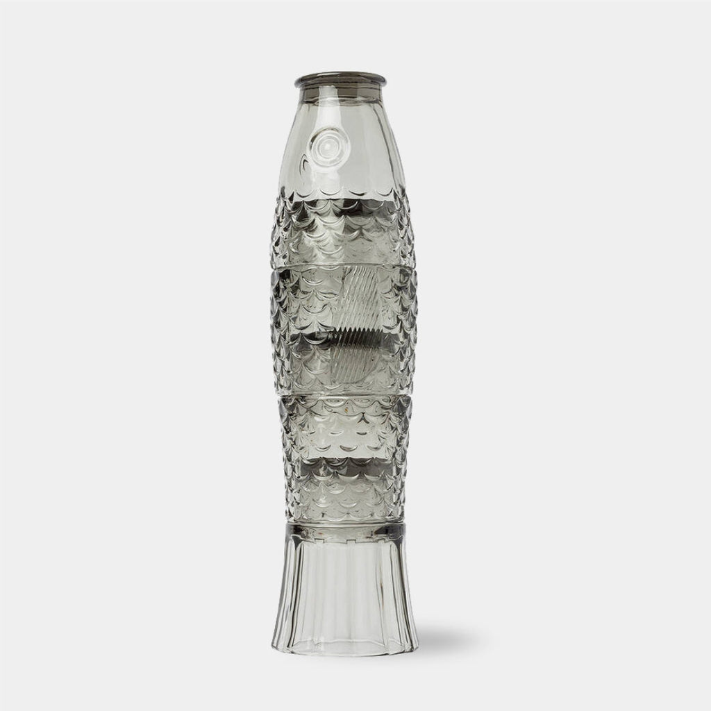 Playful Koi Fish Stackable Drinking Glasses Set of Four Grey 4 Piece Set