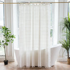 Classic Plaid Shower Curtain Refined Vintage Bathroom Style White