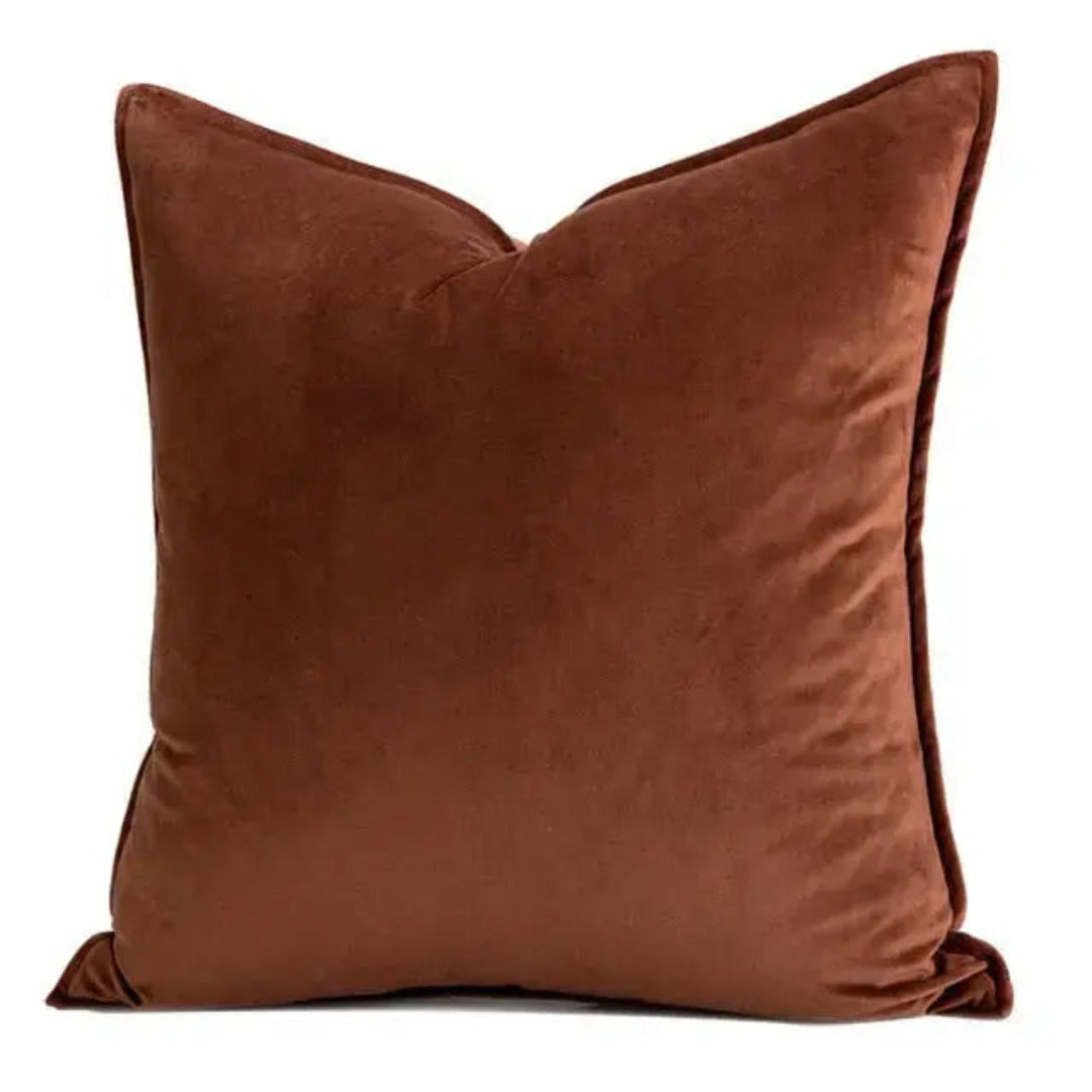 Premium Cushion Cover | Tailored Edge Sofa Pillow Decor Brown