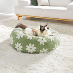 Cozy Orthopedic Dog Bed Featuring Floral Checkerboard Style