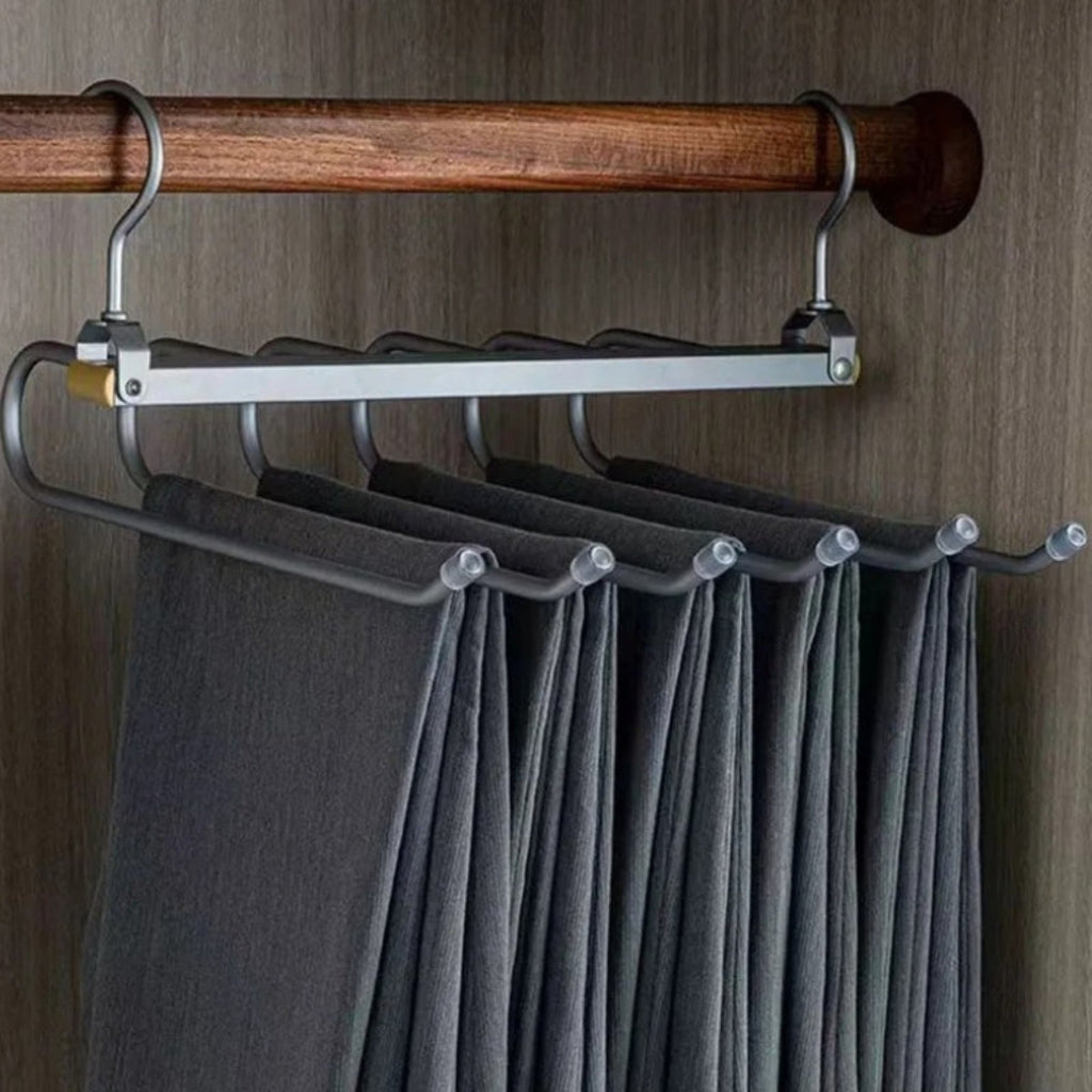 Modern Aluminum Trouser Hanger | Slim Closet Organizer Gray