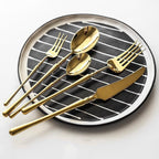 Elegant Gold Stainless Steel Cutlery Set for Stylish Dining