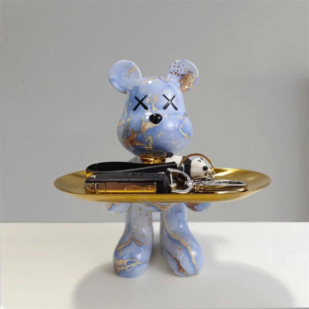 Elegant Bear Statue with Tray for Jewelry and Keys Holder 5