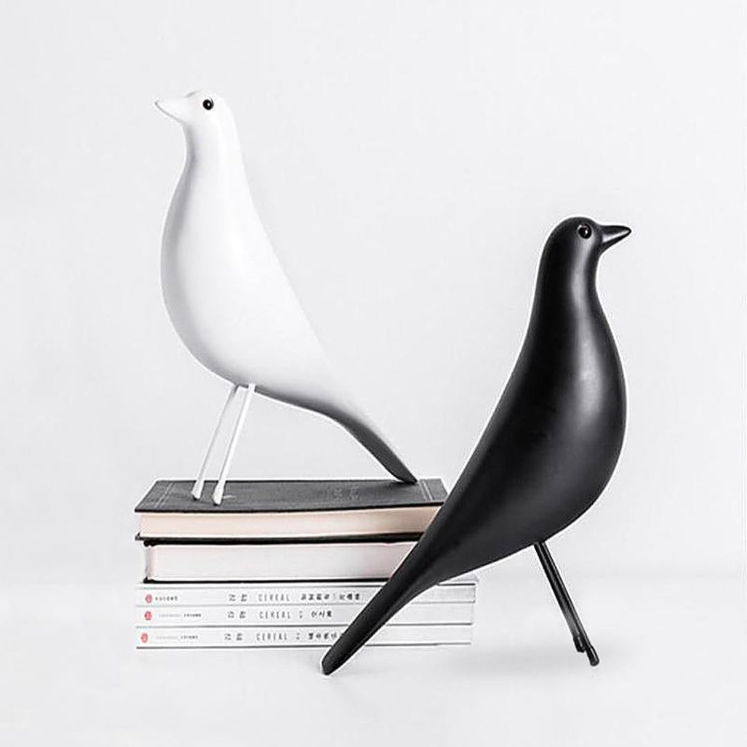 Sculptural Nordic House Bird Figurine for Stylish Decor Black