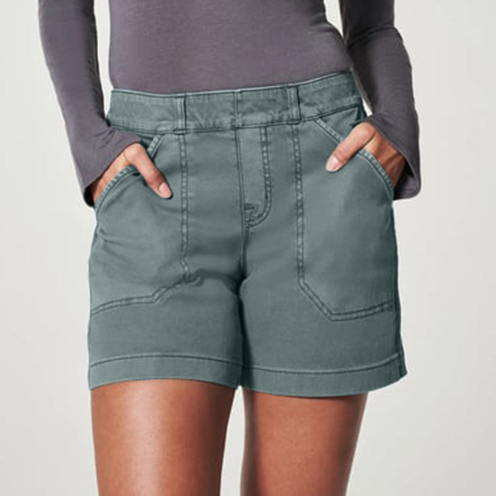 Women’s Pull-On Stretch Denim Shorts for Everyday Comfort Blue